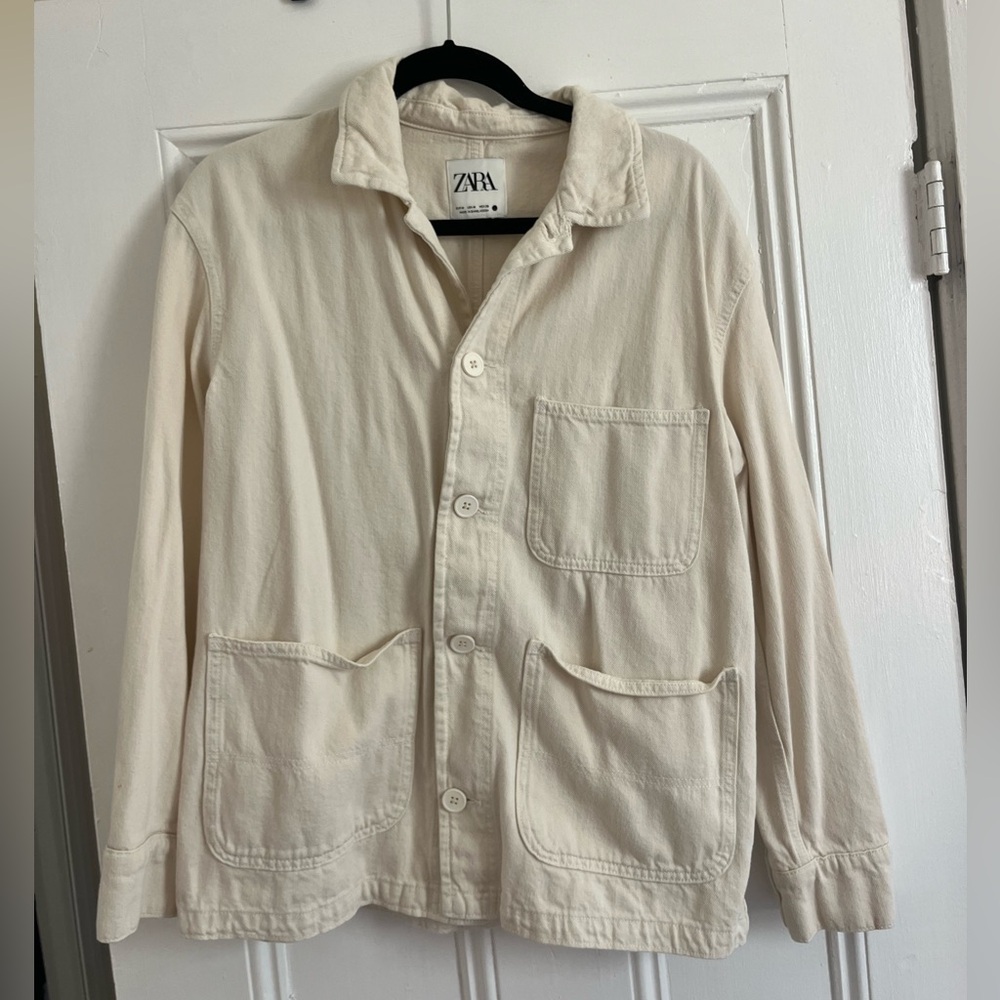 Zara Off-White Shirt Jacket